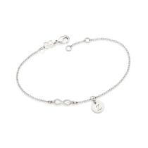 Pulseira Rommanel Pingente Infinito Medalha Letra 352004 Pulseira Rommanel Pingente Infinito Medalha Letra 352004