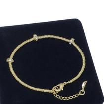 Pulseira Rondel Cristal Banho De Ouro 18k 3116