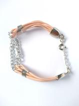 Pulseira Rosa com corrente Pulseira Rosa com corrente