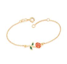 Pulseira Rosa da Bela banhada a ouro 18 k rommanel mede 16 cm 552147