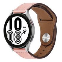 Pulseira Rosa de Couro 20mm Compativel Smartwatch Watch3 41/45mmActive2 Bip GTR42/47m GTS GTR3/PRO