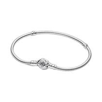 Pulseira Rosa Eterna Da Bela E a Fera Da Disney, Charme Em Prata Esterlina 925, Contas DIY,