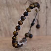 Pulseira Rosso de Shambala Olho de Tigre Fosca Regulável Pulseira Rosso de Shambala Olho de Tigre Fosca Regulável
