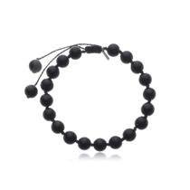 Pulseira Rosso Shambala com Bolas Ônix Brilhante 18-22cm