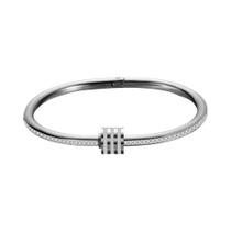 Pulseira Rotativa da Sorte com Strass, Bracelete Aberto com Pedras, Ideal para Uso Diário e Presente