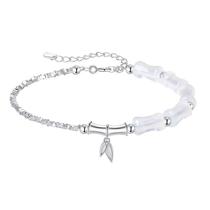 Pulseira S925 em prata estilo bambu para mulheres, feita à mão Pulseira S925 em prata estilo bambu para mulheres, feita à mão