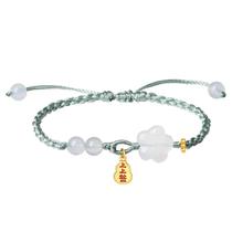 Pulseira S925 em prata feita à mão em estilo chinês com ágata para mulheres Pulseira S925 em prata feita à mão em estilo chinês com ágata para mulheres