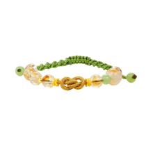 Pulseira S925 em prata feita à mão para mulheres com nefrite e quartzo