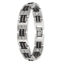 Pulseira Sabona Executive Rubber Stainless Magnetic Pulseira Sabona Executive Rubber Stainless Magnetic