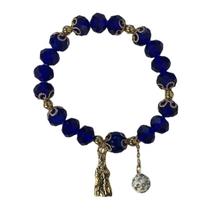 Pulseira Santa Sara Imagem Dourada Cristal 10mm e Silicone