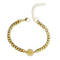 Pulseira São Bento Aço inoxidável dourada ouro 18k à Prova d'Água