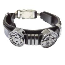 Pulseira São Bento Bracelete Material Sintético Aço Pulseira Luxo Pulseira São Bento Bracelete Material Sintético Aço Pulseira Luxo