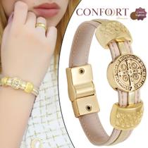 Pulseira São Bento Feminino Magnética Dourada Ouro 18K Pulseira São Bento Feminino Magnética Dourada Ouro 18K