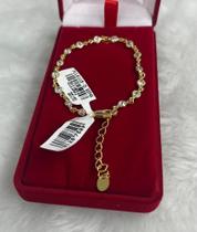 Pulseira Semi Jóia Delicada Banho De Ouro Pedrinhas Zircônia