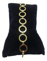 Pulseira Semi Joia Elo Portuguesa 15mm Banhado a Ouro