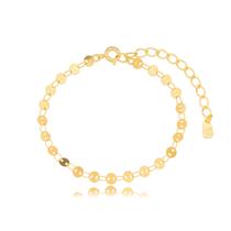 Pulseira semijoia chapinhas banho ouro 18k 16,5cm - DFERNANDES JOIAS E SEMIJOIAS