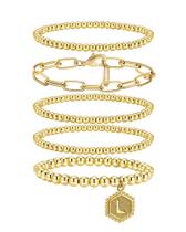 Pulseira Shownee Gold Beaded 14K banhada a ouro real para mulheres