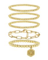 Pulseira Shownee Gold Beaded 14K banhada a ouro real para mulheres