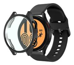 Pulseira Silicone Colorida Preta +case Preto Para Galaxy Watch4 / Watch 4 40mm - T-Shirck