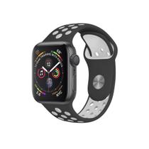 Pulseira Silicone Compatível Com Apple Watch 38/40/41mm Preta e Branca Gorila Shield