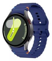 Pulseira Silicone Compavel Com Galaxy Watch 4 5 6 7 Fe 40mm 42mm 43mm 44mm 45mm 46mm 47mm Azul M
