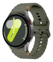 Pulseira Silicone Compavel Com Galaxy Watch 4 5 6 7 Fe 40mm 42mm 43mm 44mm 45mm 46mm 47mm Verde M