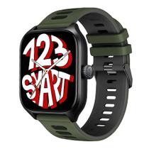 Pulseira Silicone Esportiva compatível com GTS4 A2168 / GTS 4 Mini A2176 - Verde Escuro com Preto