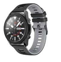 Pulseira Silicone Esportiva Para Galaxy Watch 3 45mm Cor Preto Com Cinza - 123smart