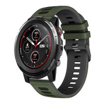 Pulseira Silicone Esportiva Para Gtr3 Pro / Gtr3 / Gtr2 / Gtr 47mm Verde Escuro Com Preto