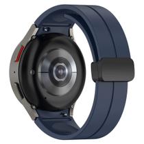 Pulseira Silicone Fecho Magnético para Galaxy Watch 5 Watch5 Watch 4 Watch4 - Azul Marinho