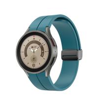 Pulseira Silicone Fecho Magnético para Galaxy Watch 5 Watch5 Watch 4 Watch4 - Azul Petróleo