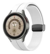 Pulseira Silicone Fecho Magnético para Galaxy Watch 5 Watch5 Watch 4 Watch4 - Branco Pulseira Silicone Fecho Magnético para Galaxy Watch 5 Watch5 Watch 4 Watch4 - Branco