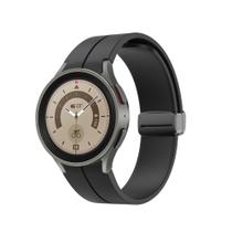 Pulseira Silicone Fecho Magnético para Galaxy Watch 5 Watch5 Watch 4 Watch4 - Preto