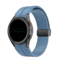 Pulseira Silicone Fecho Magnetico Preto compativel com Samsung Galaxy Watch 5 Pro - Galaxy Watch 5 - Galaxy Watch 4 - Galaxy Watch 4 Classic