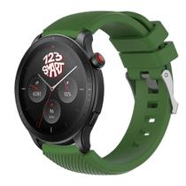 Pulseira Silicone Fecho Prata compatível com GTR4 GTR 4 A2166 / GTR 2 3 / Stratos 2 3 -Verde Militar Pulseira Silicone Fecho Prata compatível com GTR4 GTR 4 A2166 / GTR 2 3 / Stratos 2 3 -Verde Militar