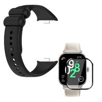 Pulseira Silicone Lisa + Pelicula 3D Para Redmi Watch 4