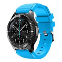 Pulseira Silicone Para Gear S3 e Galaxy Watch 46mm, Gtr 47mm, Gear 2, Gear 2 Neo Cor Azul Celeste
