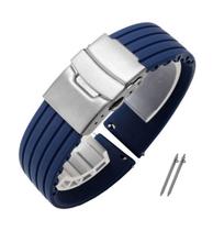 Pulseira Silicone Poolsy 18 20 22 24mm C/ Fecho Deployant