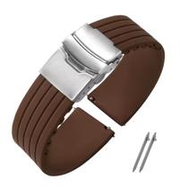 Pulseira Silicone Poolsy 18 20 22 24mm C/ Fecho Deployant