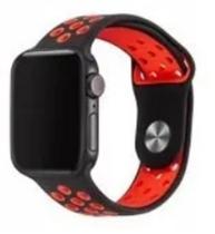 Pulseira Silicone Preta/Vermelha com furinho Pulseira Silicone Preta/Vermelha com furinho