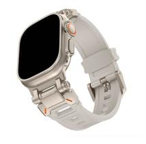 Pulseira Silicone Robot Titanium Compatível com Apple Watch