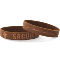 Pulseira Silicone Sacudido's - Marrom com Marrom Claro