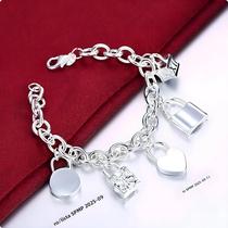 Pulseira Simples De Prata Esterlina 925 Para Mulheres, 8 Polegadas, Presente De Joias Para Noivado E