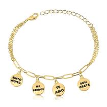 Pulseira sinto muito, me perdoe, te amo e sou grata Pulseira sinto muito, me perdoe, te amo e sou grata