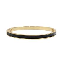 Pulseira Slim Feminina Bracelete Madreperola Laraja e Preto Semijoia Banhado a Ouro