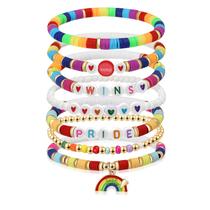 Pulseira Smilelife Arco-Íris Orgulho LGBT com Contas de Argila Pulseira Smilelife Arco-Íris Orgulho LGBT com Contas de Argila