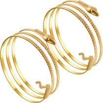 Pulseira Snake Arm Bangle para mulheres dourada