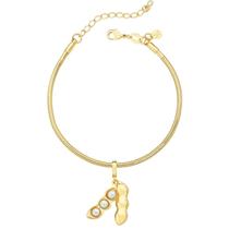 Pulseira Soja 3 Pérolas Revestida em Ouro Pulseira Soja 3 Pérolas Revestida em Ouro