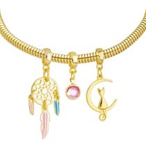 Pulseira Sonhos Berloque Banhado a Ouro 18k Pulseira Sonhos Berloque Banhado a Ouro 18k