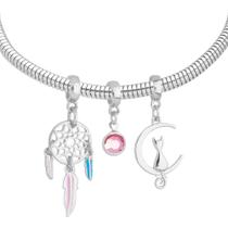 Pulseira Sonhos Berloque Banhado a Prata 925 Pulseira Sonhos Berloque Banhado a Prata 925